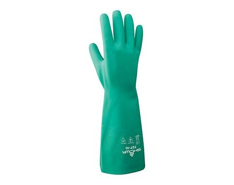 Guantes resistentes a químicos de nitrilo showa 727