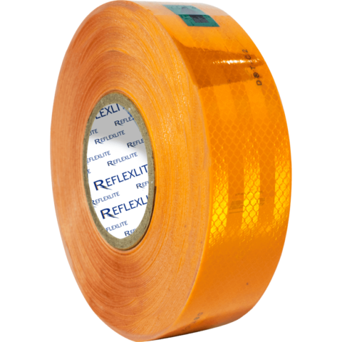 Cinta reflectiva ambar 5CM(2″) 45.7 Mts