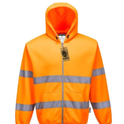 Sudadera de alta visibilidad con capucha y cremallera frontal B305
