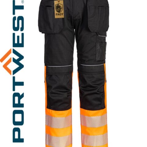 Pantalón PW3 de alta visibilidad, clase 1, con bolsillos de pistolera PW307