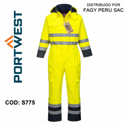 Mono de alta visibilidad ignífugo y antiestático Bizflame Rain S775