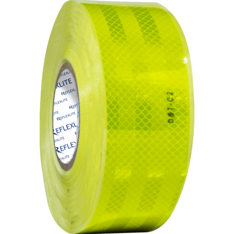 Cinta reflectiva verde limón 10CM(4″) 45.7 Mts