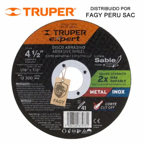 Disco 4-1/2″ corte de metal Truper 11974