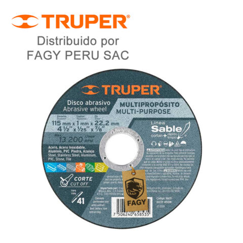 Disco 4-1/2″ corte multimaterial Truper 18651