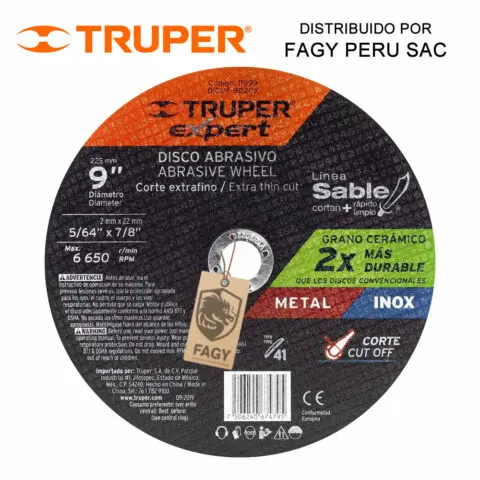 Disco 9″ corte de metal Truper 11999
