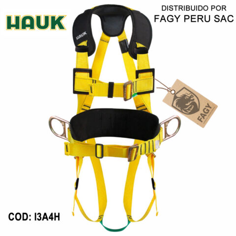 Arnes lumbar en “h” 3 anillas y 4 hebillas HAUK I3A4H
