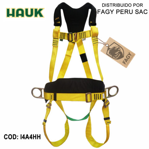 Arnes con pecho en “h” de 4 anillas y 4 hebillas HAUK I4A4HH