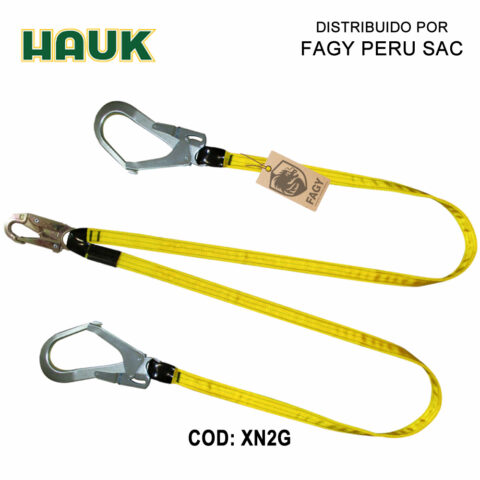 Línea de conexión doble, 1.8m, 1 gancho 3/4″, 2 ganchos 2 1/4″ HAUK XN2G