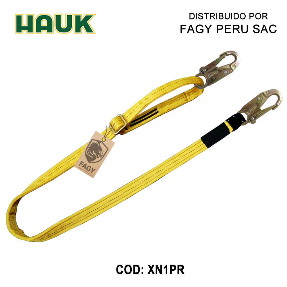 Línea de conexión regulable, 1.8m, 2 ganchos 3/4″ HAUK XN1PR