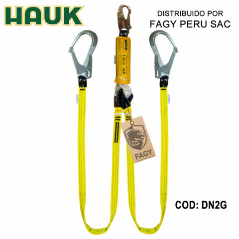 Línea conexión doble amortiguador 1 gancho 3/4″ 2 ganchos 2¼” HAUK DN2G