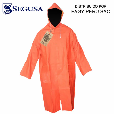 Casaca de pvc color naranja-amarilla