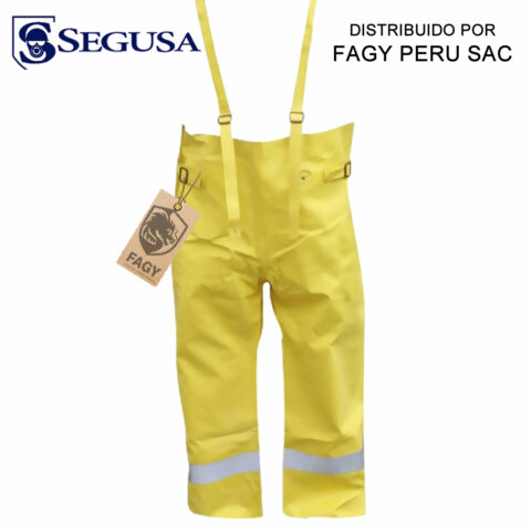 Pantalon buzo de tela enjebada amarilla nitrilo con hebillas y reflectivo (tp)