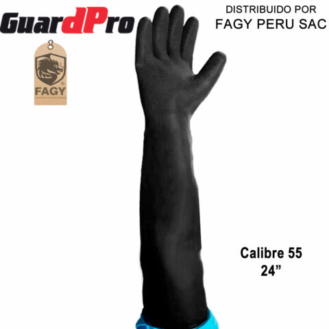 Guante de jebe calibre 55 largo 24" guardpro