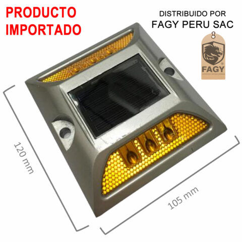 Tacha solar amarillo sin vastago