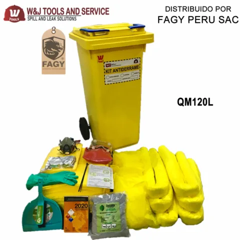 Kit antiderrame químico contenedor 120L