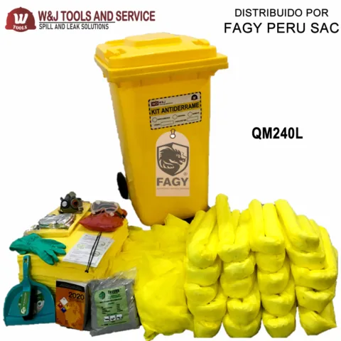 Kit antiderrame quimico contenedor 240L