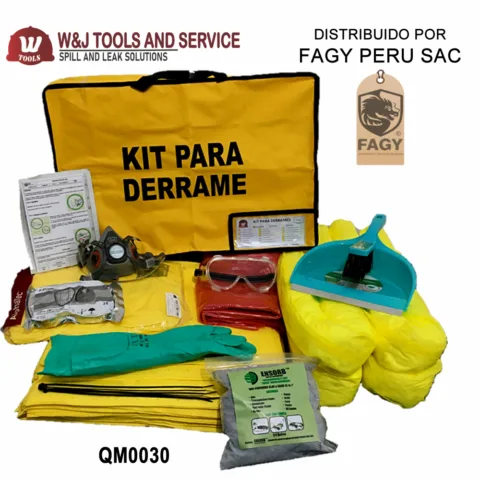 Kit antiderrame químico maletín 30L