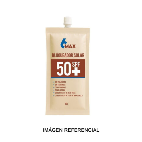 Bloqueador solar 6MAX SPF 50 en sachet de 10 gramos