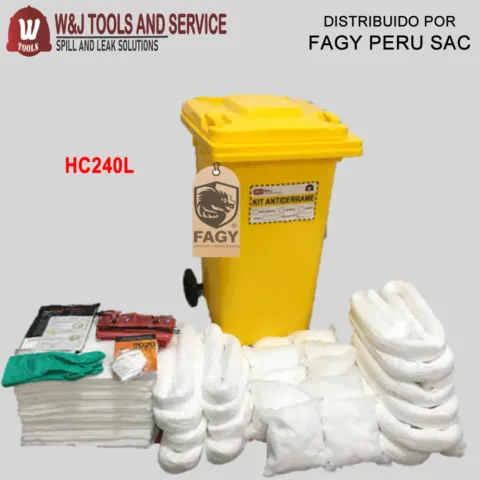 Kit antiderrame hidrocarburos contenedor 240L