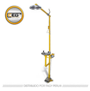 Ducha lavaojos acero galvanizado con pedal CEG 1006-E - Equipo de Protección Personal | FAGY PERU