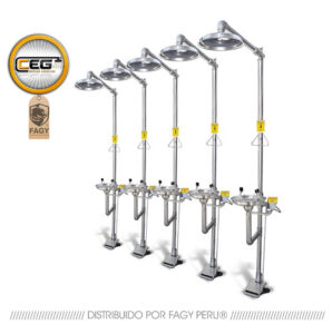 Ducha lavaojos acero inoxidable con pedal CEG 1008-AI - Equipo de Protección Personal | FAGY PERU
