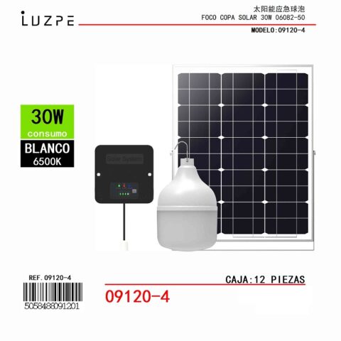 Foco con Panel Solar 30W