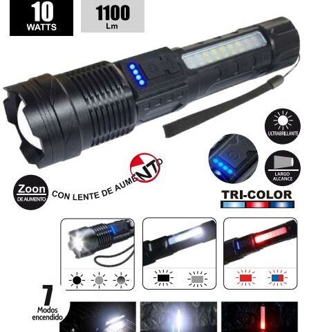 Linterna táctica recargable 10w Opalux OP-6645