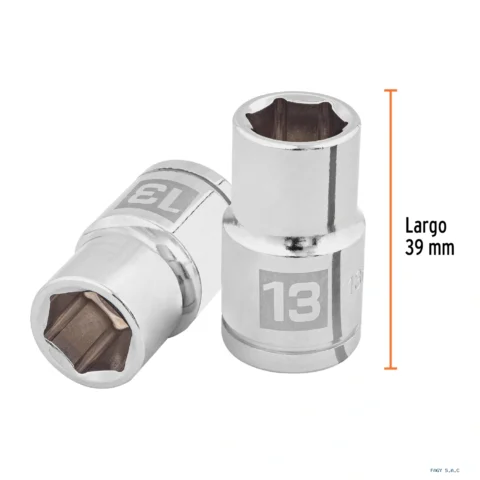 Dado de 13 mm, 6 puntas, cuadro 1/2", Truper 13263