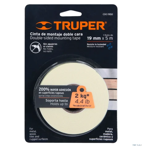 Cinta doble cara de 19 mm x 5 m Truper 11725