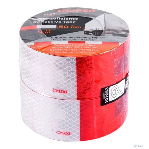 Rollo de 9 m x 2" de cinta reflejante de PVC Truper 101683