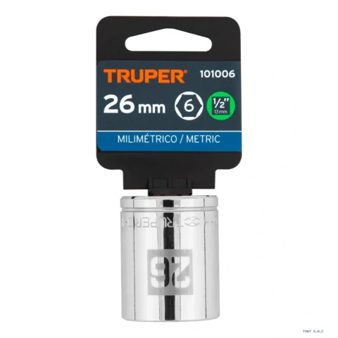 Dado de 26 mm 6 puntas cuadro 1/2" Truper 101006