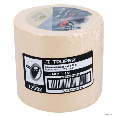 Cinta masking tape de 1-1/2" x 50 m Truper 12592