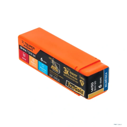 Broca HSS 6.0 mm Trugold para metal, Truper Expert 14150