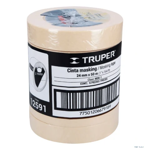 Cinta masking tape de 1" x 50m Truper 12591