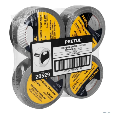 Cinta de 30 m para ducto espesor 0.16 mm Pretul 20529
