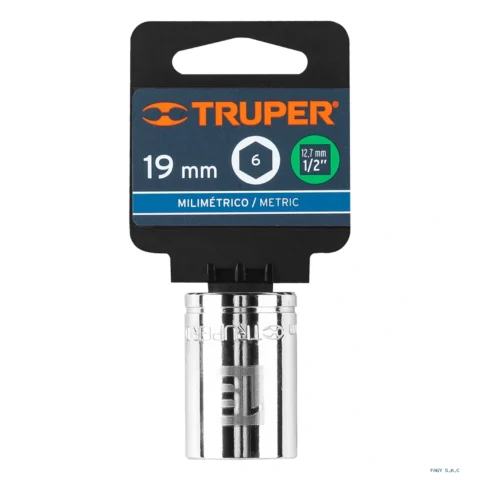Dado de 19 mm, 6 puntas, cuadro 1/2", Truper 13269
