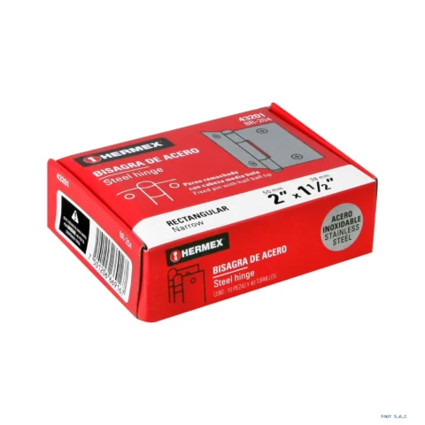 Bisagra rectangular acero inoxidable, HERMEX 43201