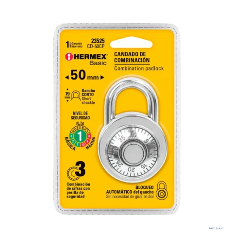 Candado de combinación de disco en blíster Hermex Basic 23525