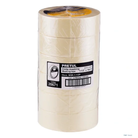 Cinta masking tape de 1-1/2" x 50 m Pretul 20671