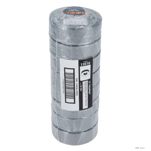 Cinta de aislar de 9 m x 19 mm gris Truper 13516