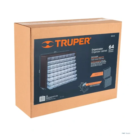 Organizador con 64 gavetas, Truper 10895