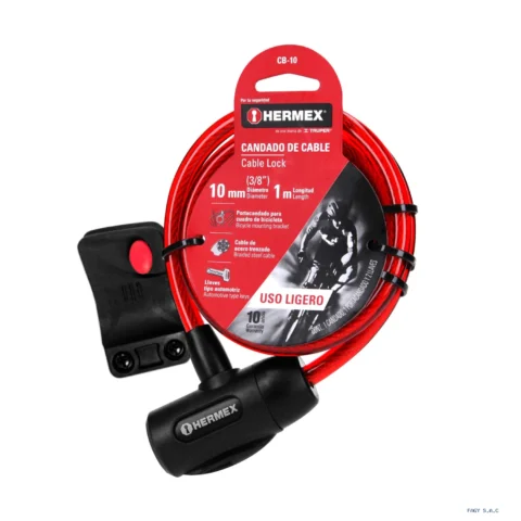 Candado de cable con llave 10mm X 1.0m Hermex 43922