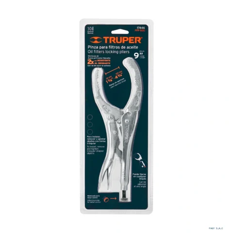 Alicate pinza de presión 9" para filtros de aceite, Truper 17446