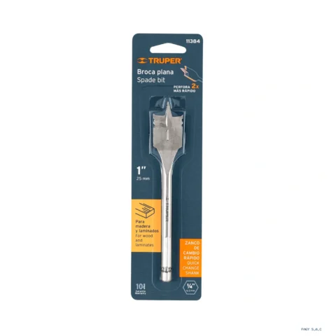 Broca plana de manita 1" para madera, Truper 11384