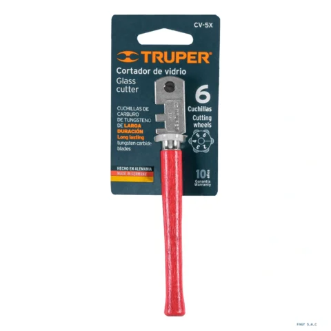Cortador de vidrio 5" con 6 cuchillas Truper 12954